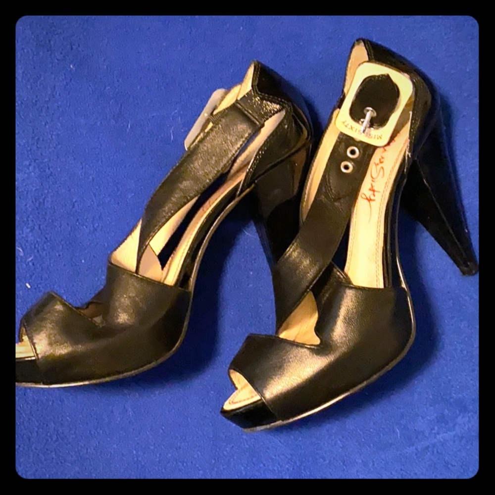 Miss Sixty Black Leathet Strap Heels